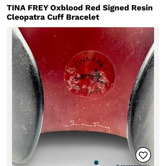 Tina Frey Oxblood Red Signed Resin Cleopatra Bracelet - Picture 5 of 5
